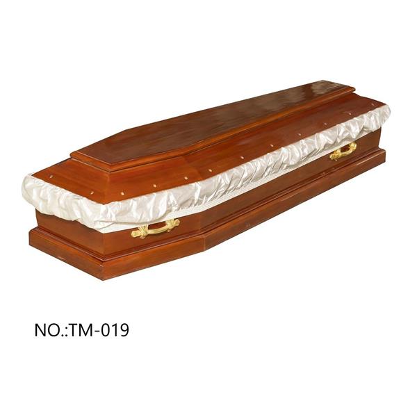 wood funerary casket box