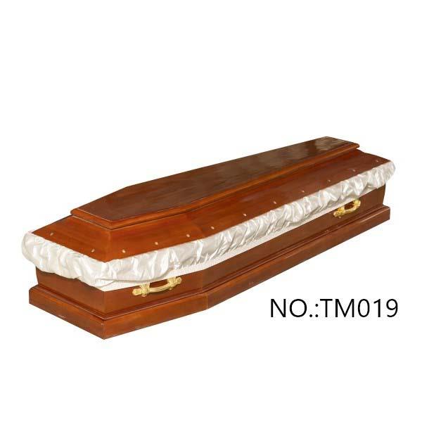 wood funerary casket box